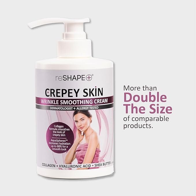 Reshape+ Collagen Body & Face Cream Moisturizing Skin Care Lotion, Skin Tightening Cellulite Body Lotion Improves Skin Elasticity, Plumps Sagging Skin W/Green Tea, Aloe Vera, & Chamomile, 15 Fl Oz