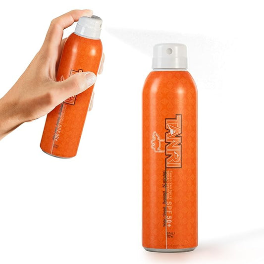 TANRI SPF50+ Aerosol Free Sunscreen Spray; Hawaii 104 Reef Act Compliant; Sunscreen Spray for Face and Body; Water & Sweat Proof; Octinoxate & Oxybenzone Free; UVA/UVB Protection; 6 fl. oz. (2-Pack)