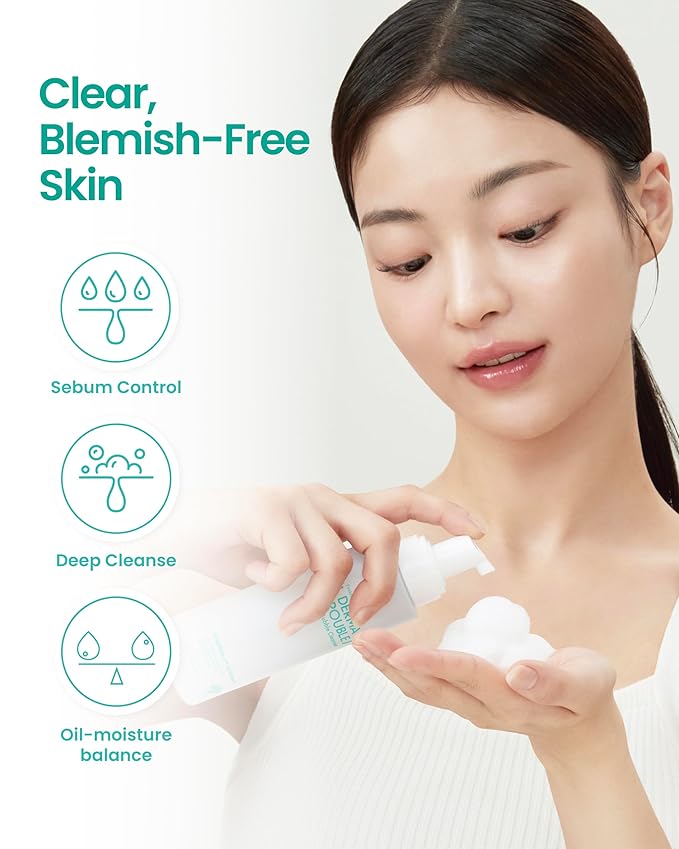 Derma Trouble Bubble Cleanser 5.46floz Gentle Low-pH Bubble Cleanser for Comedonal Acne Remove Excess Sebum Dead Skin Impurities Korean Skin Care with Fusiderm-T 10000ppm