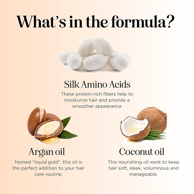 Silk Protein Conditioner for Damaged Hair - Ultra Moisturizing Conditioner for Dry Hair with Deeply Nourishing Shea Butter Argan Oil Green Tea & Aloe - Helps Define Curls & Control Frizz (8 Fl Oz)