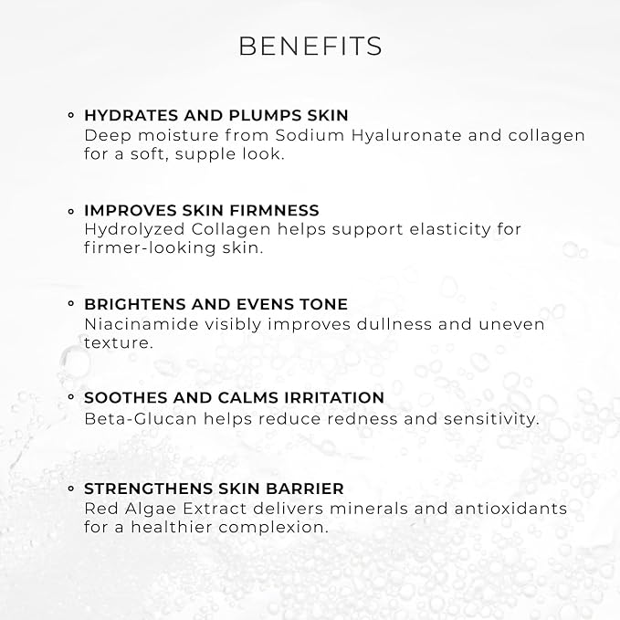 Crystal Seaweed Bio-Collagen Sheet Mask – Hydrating, Brightening & Firming Face Masks with Niacinamide, Korean Skincare Formula (5 Pack)