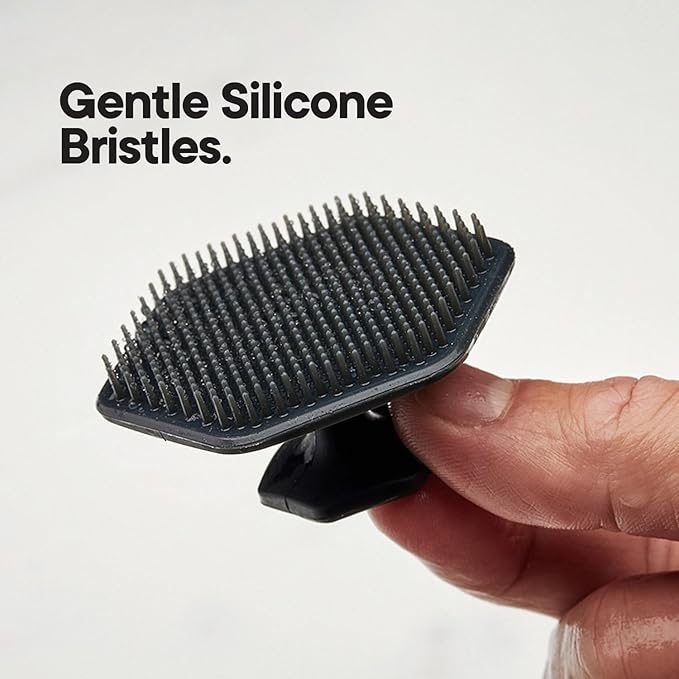 TOOLETRIES Men's Face Scrubber - Silicone Facial Cleansing Brush, Gentle Exfoliator Pad & Soft-Touch Massager - Removes Dead & Dry Skin - Long Lasting Bathroom & Shower Accessories - 3 Pack