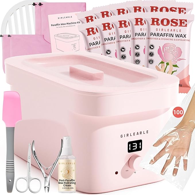 7000ml Paraffin Wax Machine for Hands and Feet, Hand Wax Paraffin Machine Bath with 4.4 lbs Paraffin Wax Refills for Hands, Feet, Elbows & Body to Relieve Stiff Muscles & Joints