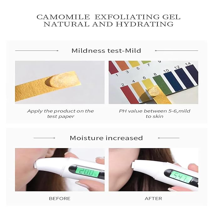 LAIKOU Camomile Peeling Gel, 60g – Gentle Exfoliating Face Gel for Dead Skin Removal, Deep Cleansing, Brightening & Pore Minimizing, Suitable for All Skin Types