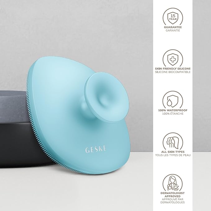 GESKE Body Brush | 4 in 1 | Cleansing Brush for The Entire Body | Professional Deep Cleaning | Soft Silicone Bristles | Ergonomic Two-Finger Design | Cleanses & Massages