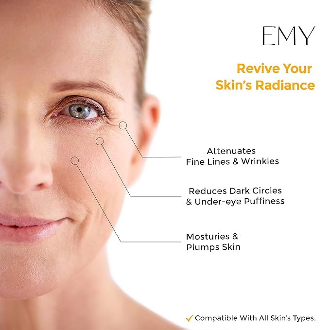 Eye Roller Serum with Caffeine & Hyaluronic Acid Reduces Dark Circles, Puffiness & Fine Lines Cooling Steel Ball Applicator Hydrating Non-Greasy Fast Absorbing For All Skin Types