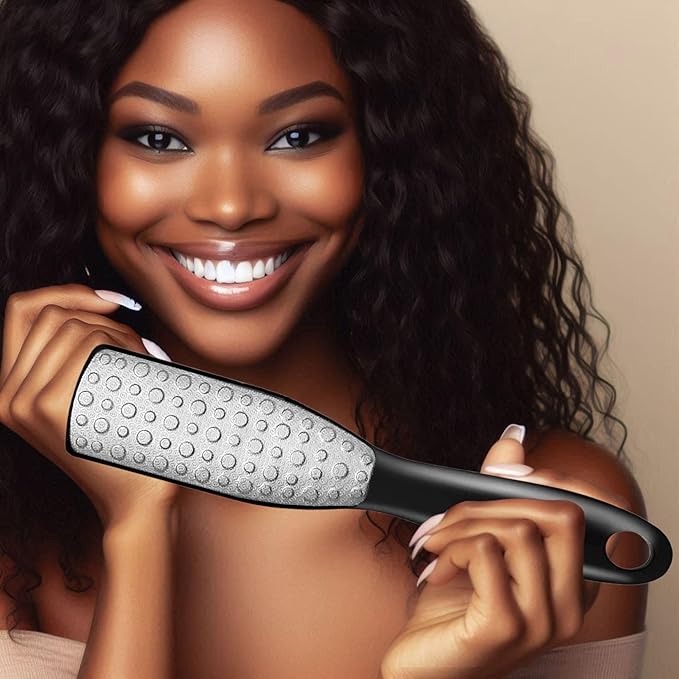 Professional Foot File & Callus Remover 2-in-1 Set –9.6" Foot Rasp with 6.7" Nail File Included–Elegant Sapphire Black–Dual-Sided, Durable & Hygienic Pedicure Tool for Smooth, Soft Feet–Wet & Dry Use