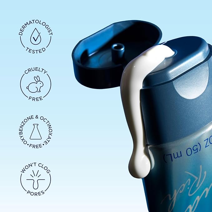 Biore UV Aqua Rich Daily Hydrating Facial Moisturizer with SPF 50 | Oil Free Sunscreen for Sensitive Skin with Hyaluronic Acid, Non-Comedogenic, Dermatologist Tested, 1.7 Oz