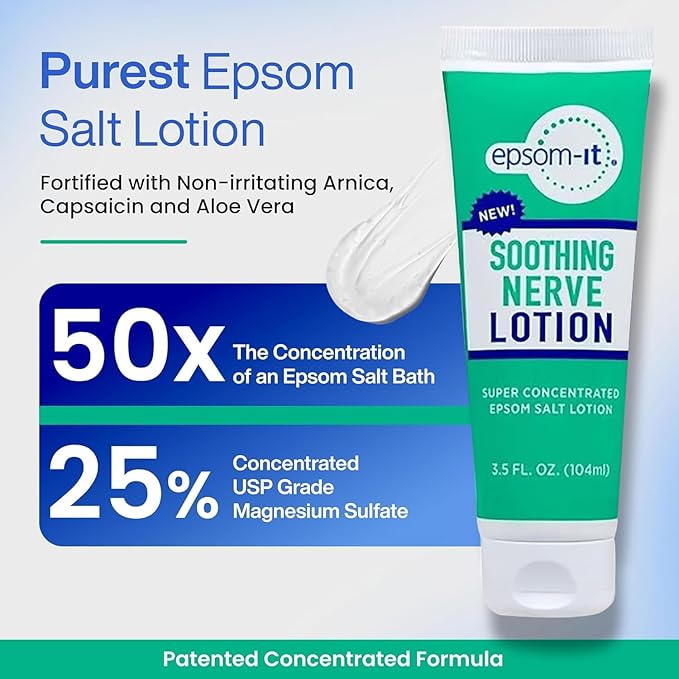 EPSOM-IT Starter Pack: Magnesium Cream for Feet, Ankles, Legs, Back & Neck - Soothing Nerve, Muscle & Calming Foot Rubs for Stiffness & Comfort - Epsom Salt Magnesium Sulfate - 3.5oz, 3-Pack