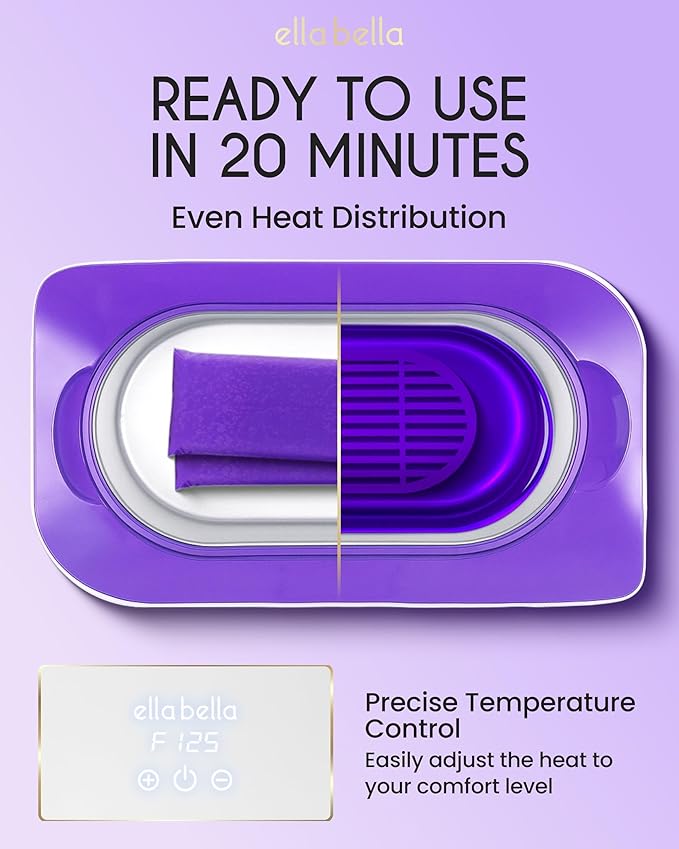ELLA BELLA® Paraffin Wax Machine for Hand & Feet • Parafin Wax Warmer • Everything in One Kit – Paraffin Wax Refills, Mitts & Booties • Soothing Relief with Parrafin Hot Wax • Home Paraffin Wax Bath