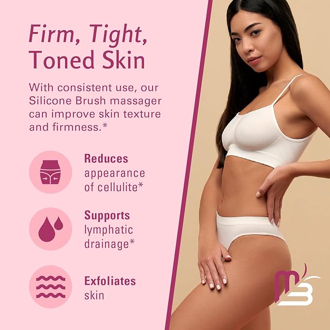 Cellulite Massager Brush, Anti-Cellulite Silicone Body Scrubber for Skin Smoothing, Toning, and Firming, Handheld Exfoliator for Scalp and Muscles by M3 Naturals