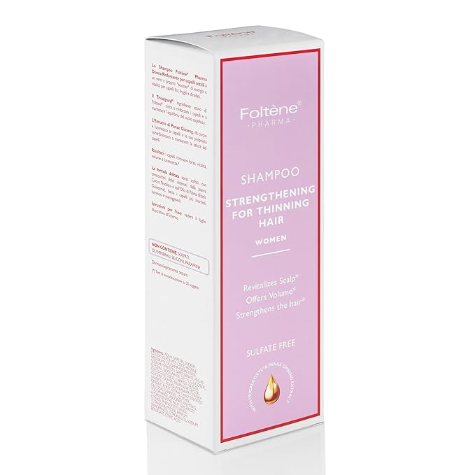 Foltene Strengthening Shampoo for Women – Reduces Thinning, Boosts Volume, and Enhances Hair Health – Silicone & Sulfate-Free Hair Thickening Shampoo for Fuller Strands (6.76 fl. oz.)