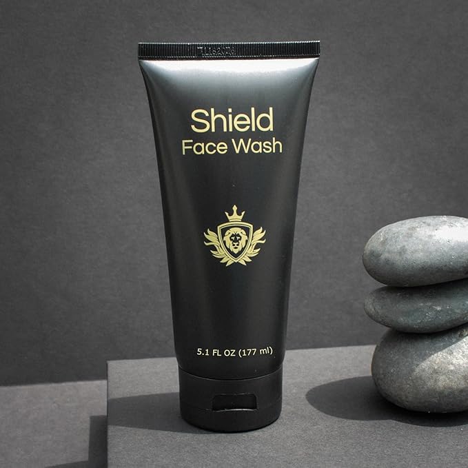 Shield Face Wash for Men and Boys, Deep Clean Gel Formula with Balancing Botanicals, Unscented, 5.1 oz, Pack of 2