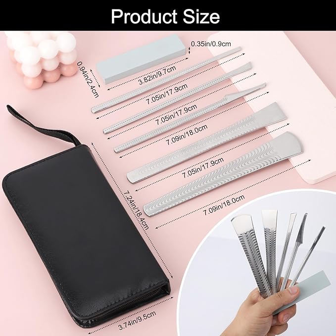 Segbeauty 5pcs Professional Ingrown Toenail Removal Kit with 1000 Grit Whetstone, Dead Skin Foot Scraper for Callus Removal, Home Foot Care Nail Cuticle Pedicure Kit, Stainless Steel Nail Knife Blade