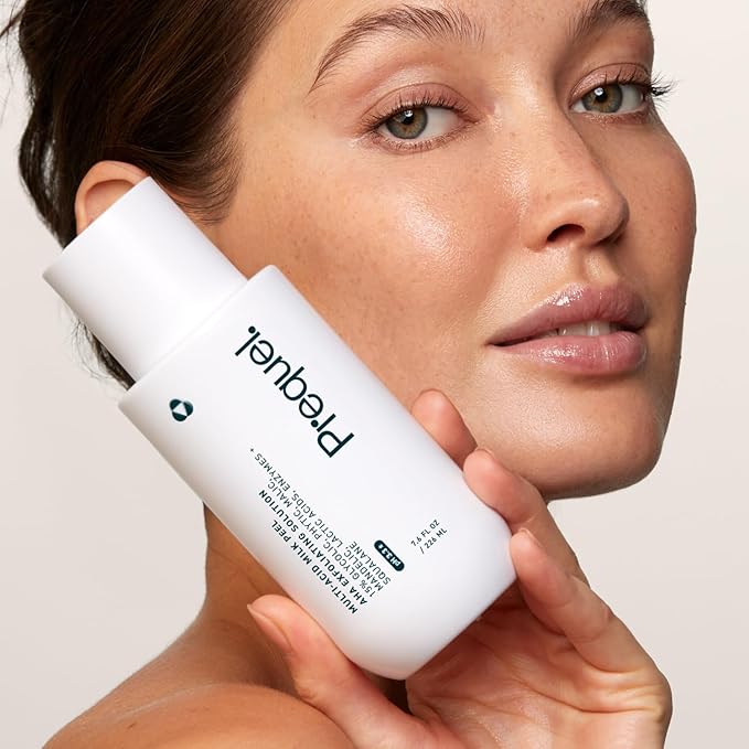 Prequel Skin Multi-Acid Milk Peel, Professional Exfoliating Solution. 15% Glycolic Acid Face Peel with Lactic Acid and Enzymes. Hydrating Chemical Exfoliant. Clinical Strength Formula, 7.6oz Bottle.