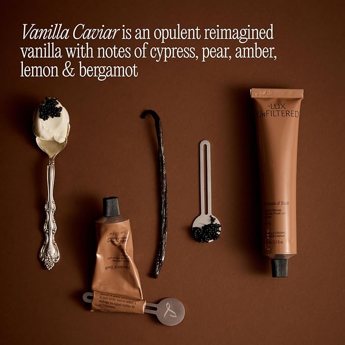 + Lux Unfiltered N°24 Fountain of Youth Age Defying Hand Cream for Women & Men - Moisturizing Hand Cream for Dry Cracked Hands - Lightweight & Fast-Absorbing - Vegan & Cruelty Free - Vanilla Caviar