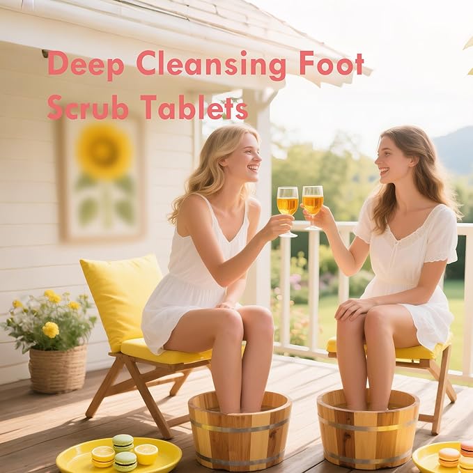 NOVAL Pedicure Supplies Spa Tablets Foot Bath Foot Soak for Softening Skin Care，Lemon Scent