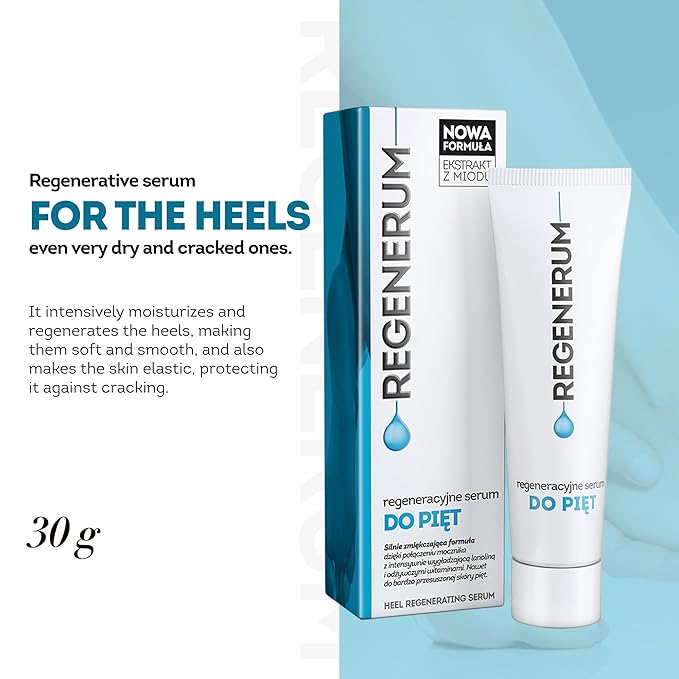 Regenerum Heel Regenerating Serum - Intensive Care for Dry and Cracked Heels | Hydrates, Regenerates, and Prevents Cracking | Softens and Protects Skin - 30g