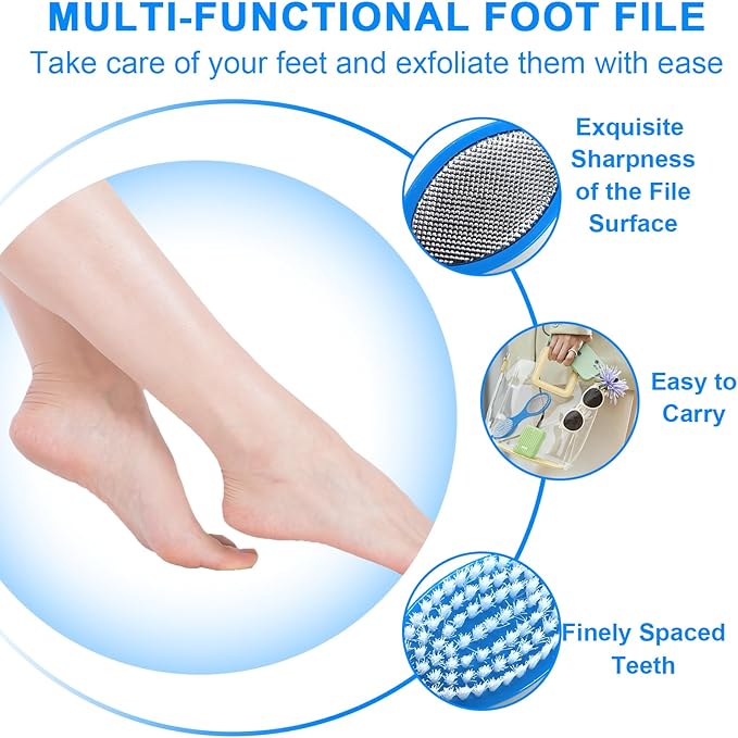Pumice Stone Brush for Feet 2 Pack Foot Brush Foot Scrubber Foot File Callus Remover 4 in 1 Feet Pedicure Tools for Feet,Pumice Stone, Foot Rasp and Sand Paper