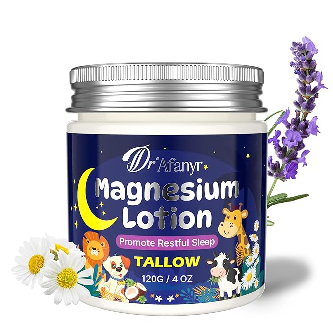 Magnesium Lotion for Kids – Coconut Scented Topical Magnesium Chloride Body Lotion for Improve Sleep & Leg Muscle Relief & Relax Mood, Juniors Bedtime Coconut Sleep Lotion Infused with Tallow