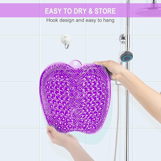 BESKAR XL Large Foot Scrubber Mat for Use in Shower - Shower Foot Cleaner to Eliminate Calluses Dead Skin, Foot Massager Mat for Men & Women to Soothe Achy Feet, Non Slip Suction Cups
