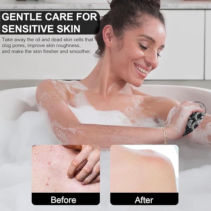 Soft Silicone Body Scrubber, 2 PCS Exfoliating Silicone Loofah, Body Scrubber Shower Brush Exfoliating and Massage 2 in 1, Bath Shower Brush for Cleaning Sensitive Skin Kids Women Men, Lather Well