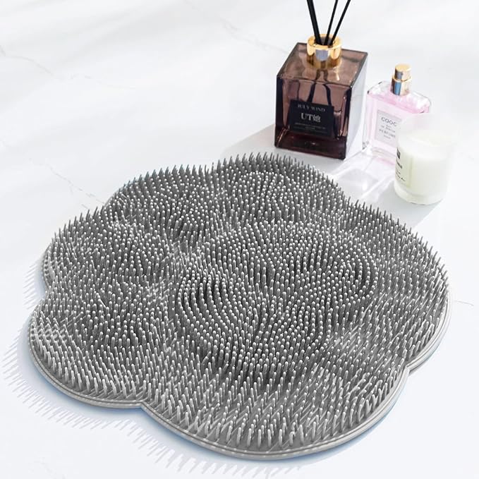 4-Pack Bath Scrubber Mat for Back Scrubbing and Foot Exfoliation - Dual-Use Shower Mats with Non-Slip Suction Cups - Soft, Durable, and Hygienic - Perfect for Full-Body Cleansing and Spa-Like Comfort