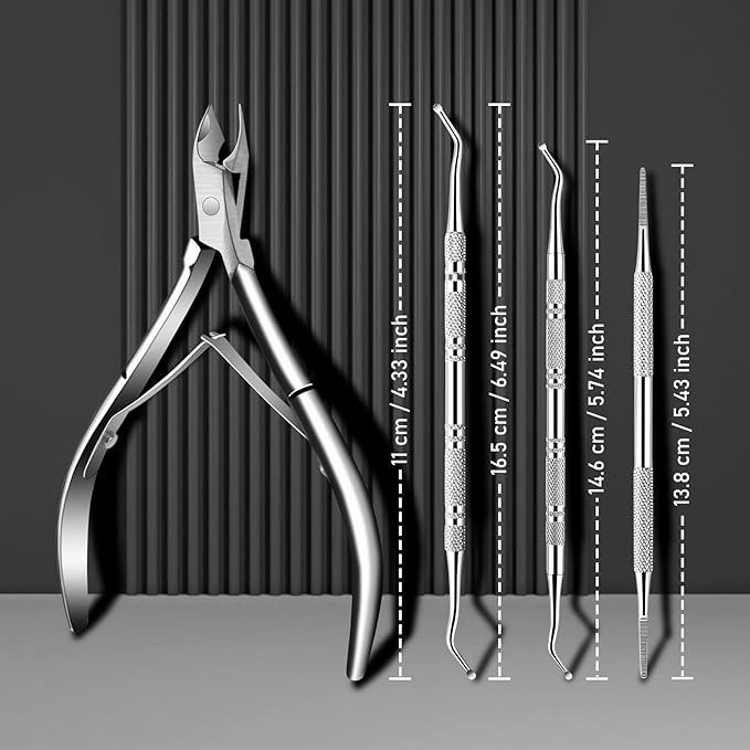 Ingrown Toenail Tool Kit, Ingrown Toenail Removal Kit: Ingrown Toenail Clippers, Ingrown Toenail File and Lifters, Under Nail Cleaner - Professional Pedicure Tools Set for Effective Treatment