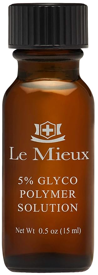 Le Mieux 5% Glyco Polymer Solution - Glycolic & Lactic Acid Micro Peel Serum, Exfoliator for Uneven Skin Texture, Peeling Solution for Face (0.5 oz / 15 ml)
