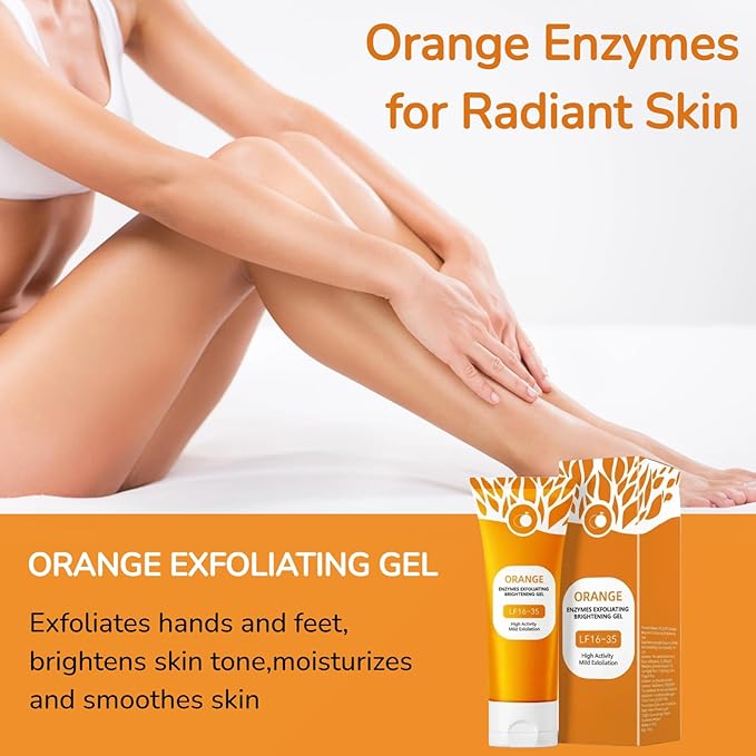 Orange Exfoliating Gel for Face & Body, Deep Cleansing Peeling Gel, Helps Unclog Pores & Moisturize Skin, Gentle Exfoliator for Dullness, All Skin Types (1)