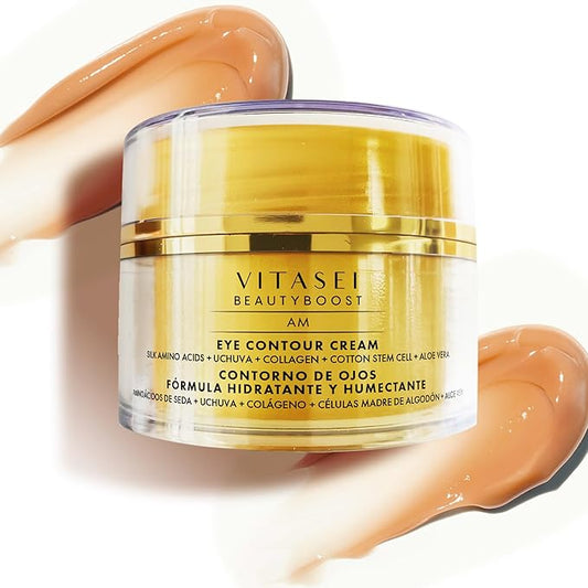 VITASEI Moisturizing Eye Cream w/Aloe Vera, Collagen, Hyaluronic Acid, Cotton Stem Cells for Dark Circles, Puffiness & Bags - Under Eye Hydration Cream for Women & Men (1 Fl Oz)