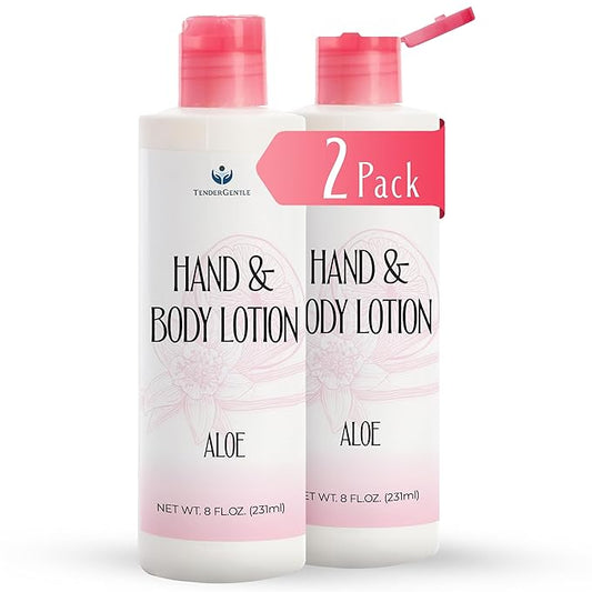 Aloe Lotion for Hands and Body - 2 Bottles with 8 oz of Aloe Vera Lotion for Dry Skin - Good for Sensitive Skin and Extra and Severely Dry Skin - Aloe Vera Moisturizer