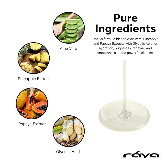 Raya Active Facial Cleansing Gel (G-107) – Purifying and Hydrating Makeup Remover, Gentle Gel Cleanser for Oily, Sensitive, and Combination Skin, Deep Cleansing Formula for Balanced Skin