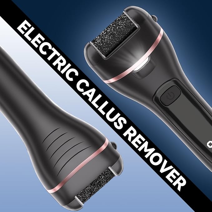 Electric Callus Remover for Feet with 3 Roller Heads 2 Speed Rechargeable Waterproof Foot File Perfect for Dead Hard Cracked Dry Skin