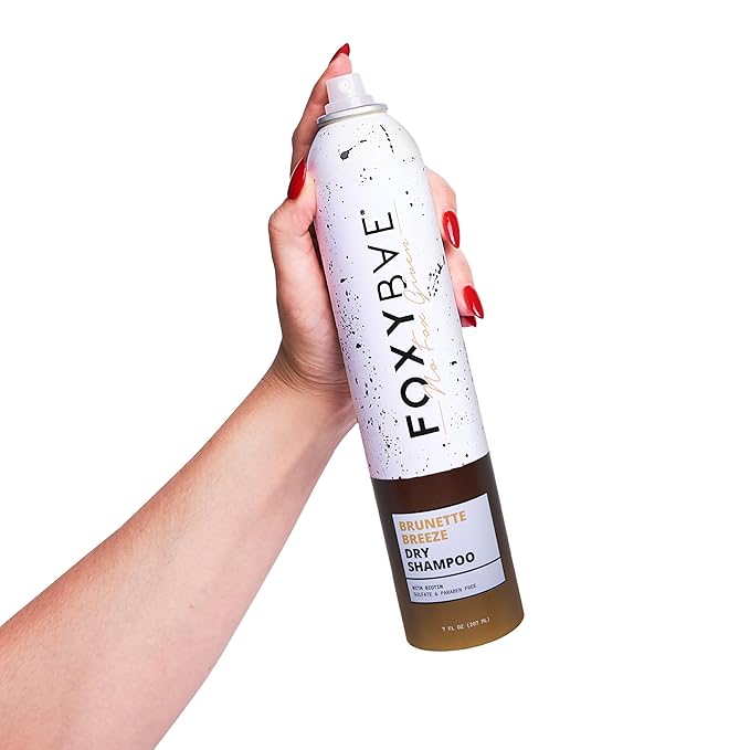 FoxyBae Dry Shampoo Spray – Biotin-Infused Volumizing Formula – Deodorizing, Sulfate-Free Option for Dark & Brunette Hair – Brunette Breeze – 7 fl oz