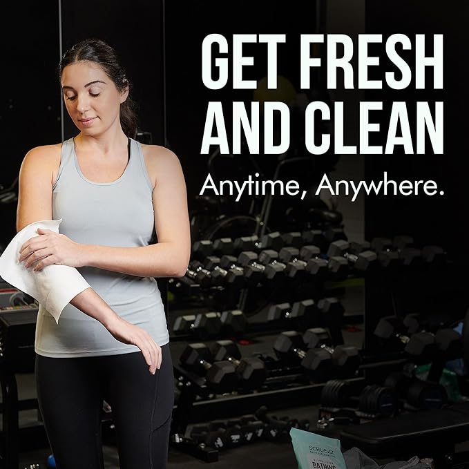 Extra Large Bath Wipes for Adults No Rinse - 80 Disposable Body Cleansing Cloths for Men, Women & Elderly - Great for Gym, Camping, Post Surgery