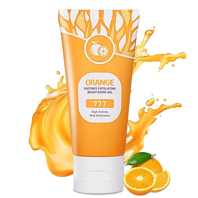 1Pcs Orange Exfoliating Gel Scrub for Face and Body Skin, Deep Cleansing Moisturizing Skin Exfoliator, Natural Orange Exfoliating Gel, Peeling Exfoliator