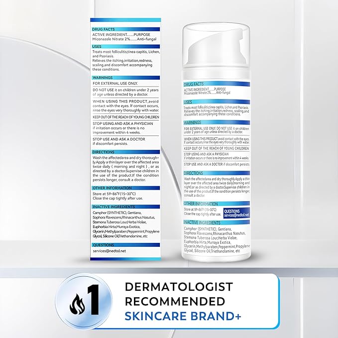 Folliculitis Treatment Cream, 7X Fast-Acting Antibacterial Ointment for Scalp, Face & Body, Relieves Itching, Redness & Bumps, Intensive Skin Therapy – 120g