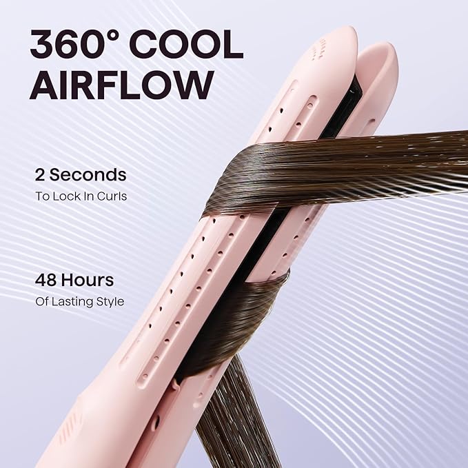 Wavytalk 0.65" Pencil Flat Iron, Cool Curl Pencil, Small Airflow Styler and Straightener for Short Hair, Pixie Cut and Edges, Curling Iron for Short Hair with 360º Cool Airflow for Long-Lasting Hold