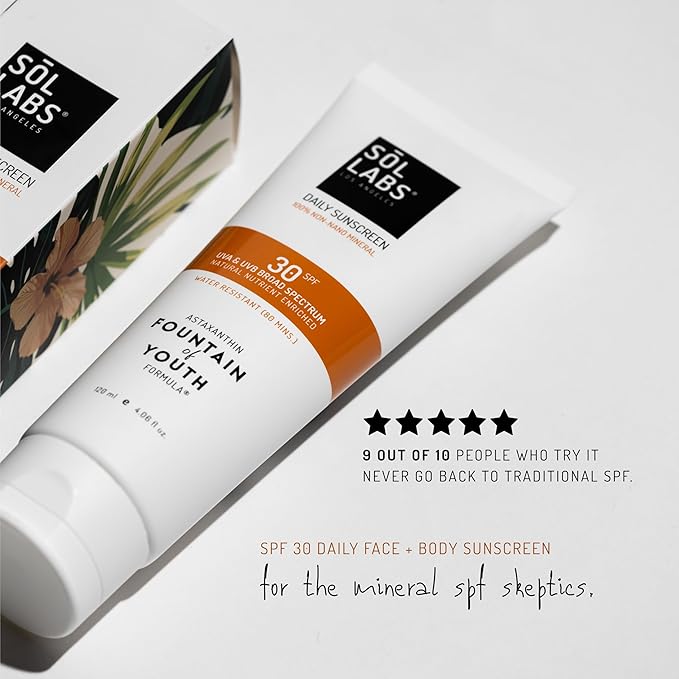 Natural Mineral Sun Screen SPF 30 for Face & Body – Lightweight, Hydrating & Moisturizing Sunscreen – Daily Sunscreen Moisturizer, No White Cast Zinc Oxide, Reef-Safe Korean Skin Care