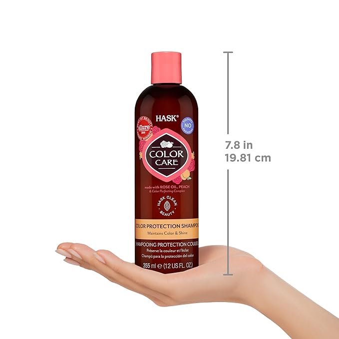 HASK Color Care Shampoo + Conditioner Set for Color-Treated Hair | Sulfate-Free, Paraben-Free, Gluten-Free, Vegan, Cruelty-Free, Color Safe | 12oz each