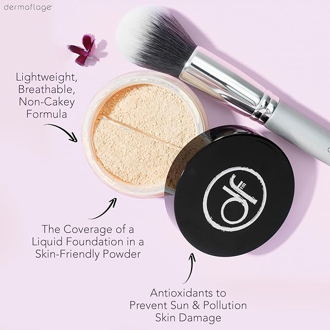Dermaflage SPF Mineral Powder Sunscreen for Sensitive Skin, All Natural Sunscreen Powder, Broad Spectrum