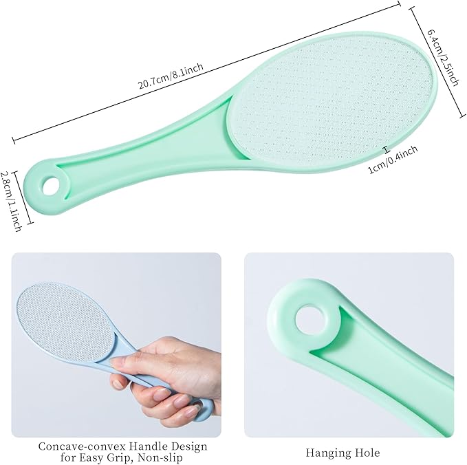 Nano Glass Foot File Callus Remover, 2 Pcs Hard and Dead Skin Remover for Feet, Double Sided Foot Scrubber Pedicure Tool, Hair Eraser for Softer and Smoother Feet Hands, Blue, Random Glass