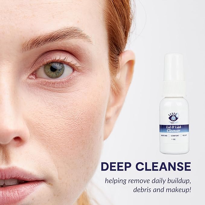 Lid and Lash Cleanser – 1oz Bottle – Pure Hypochlorous Acid Spray for Soothing Dry Eye Irritation – Daily Eyelid & Lash Cleanser