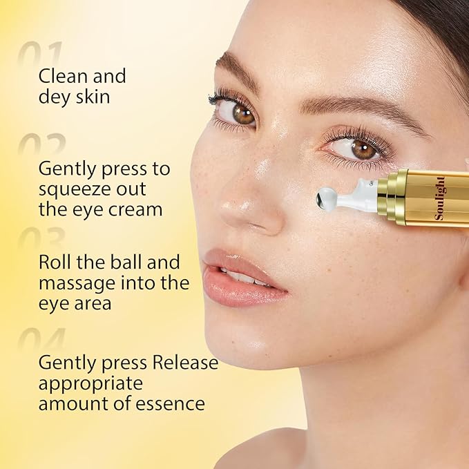 Eye Serum with 5% Caffeine, Retinol, Niacinamide & Hyaluronic Acid - Anti-Aging Treatment Balms for Dark Circles, Puffiness, Wrinkles & Bags - Under Eye Brightening & Firming Cream