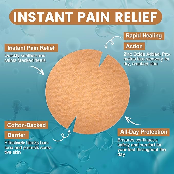 20PCS Patented Cracked Heel Treatment Patches, Cracked Heel Repair Bandage (100mm x 100mm)