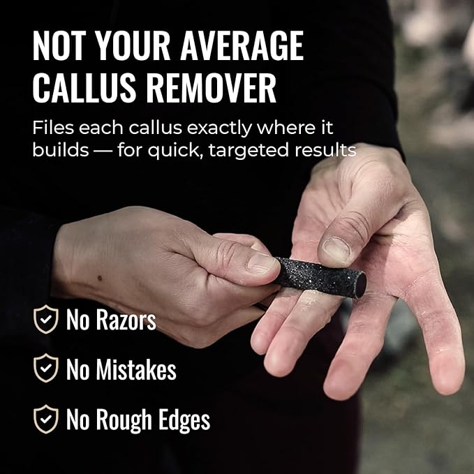 SandBar Callus Removal, Hand Callus Remover Salve Balm Stick for Working Hands, Lightweight Dead Skin Remover Tool Grit Surface, Knurled Handle, Magnetic Cap Hand File 4" - Black