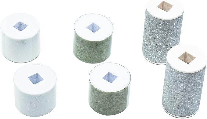 Refill Rollers for Own Harmony Electric Nail File Set & Foot Callus Remover - (4 in 1) Best Mani Pedicure Tools - Refills 6 Pack Replacement Roller Heads (Buffing, Filing, Polishing, Callus Removal)