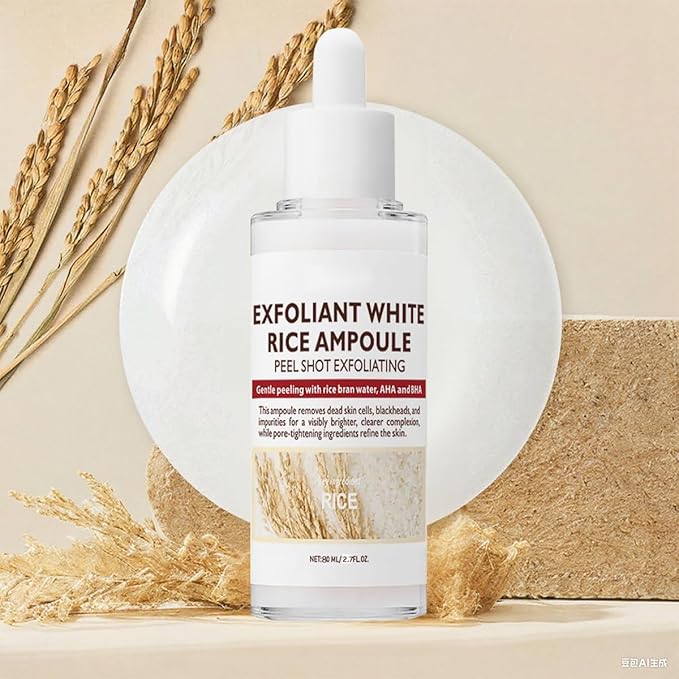 Peel Shot Glow Rice Peeling Ampoule, Soft Exfoliating Face and Body Scrub, Korean Skincare-80ml