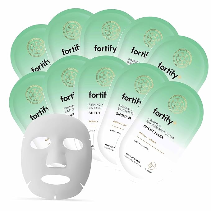 Face Mask with Retinol and Collagen - Dermatologist Tested, Anti Aging - Firming & Barrier Protecting - 3-in-1: Detox - Treat- Boost - Clean Beauty, Korean Skin Care, 10 Sheet Masks